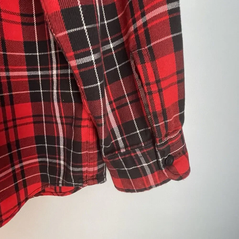 Vintage Polo Ralph Lauren Flannel Shirt Mens Sz M Red Tartan Plaid Button Up